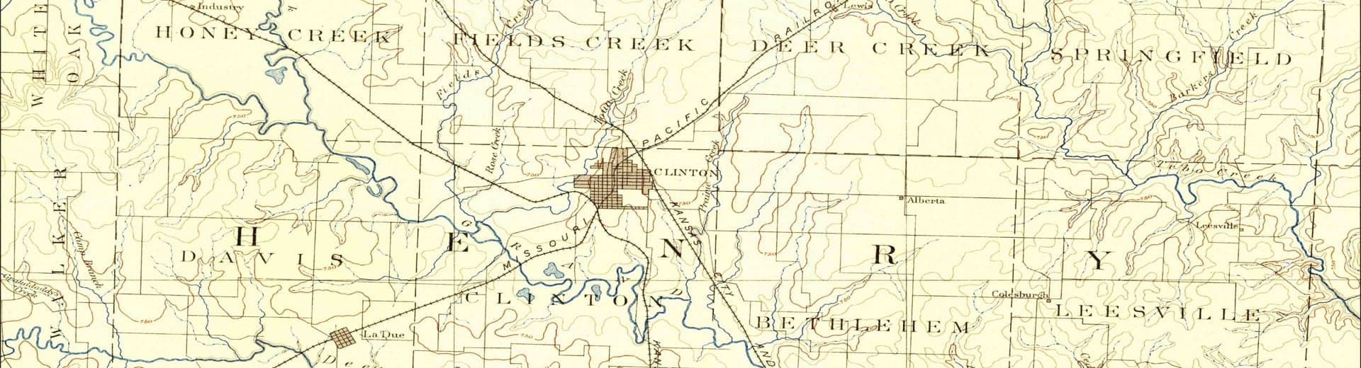 Vintage map of Henry County and Clinton, Missouri