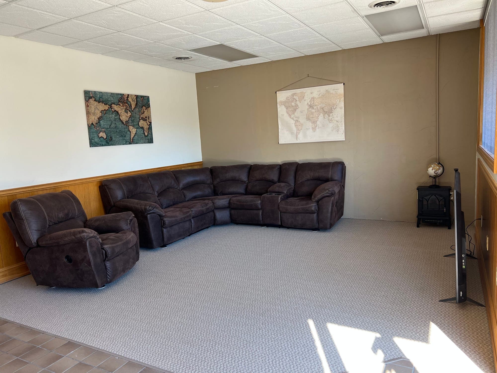 Shared lobby with seating